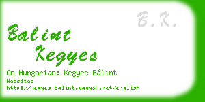 balint kegyes business card