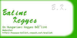 balint kegyes business card